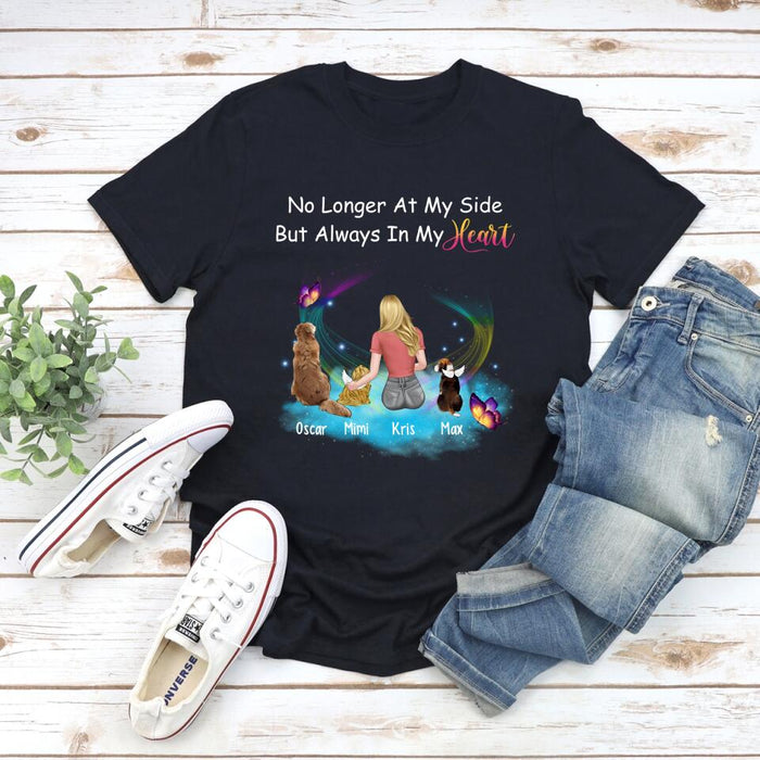 No Longer at My Side But Always in My Heart - Personalized Gifts Custom Memorial Shirt for Dog Mom, Memorial Gifts