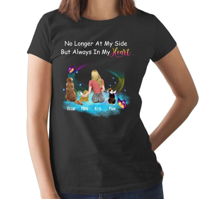 No Longer at My Side But Always in My Heart - Personalized Gifts Custom Memorial Shirt for Dog Mom, Memorial Gifts