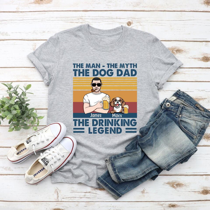 The Man The Myth - Personalized Gifts for Dog Lovers Custom Dog Dad Shirt