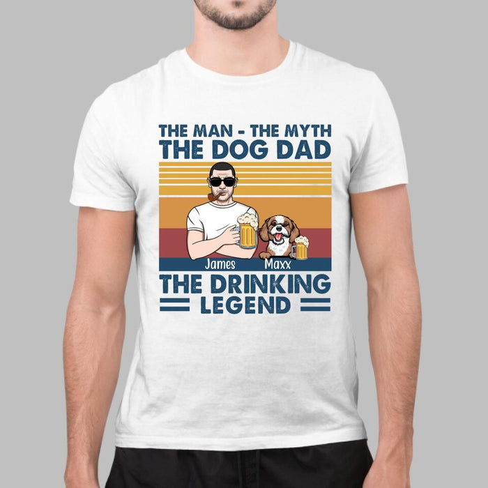 The Man The Myth - Personalized Gifts for Dog Lovers Custom Dog Dad Shirt