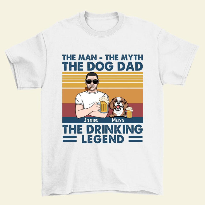 The Man The Myth - Personalized Gifts for Dog Lovers Custom Dog Dad Shirt