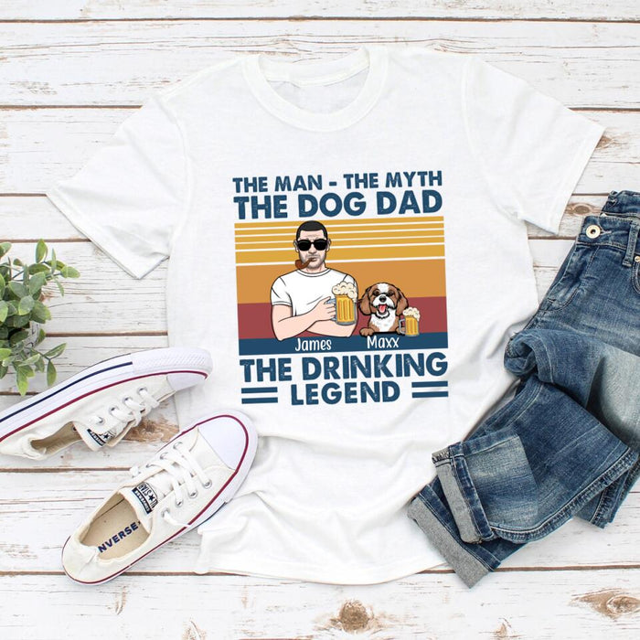 The Man The Myth - Personalized Gifts for Dog Lovers Custom Dog Dad Shirt