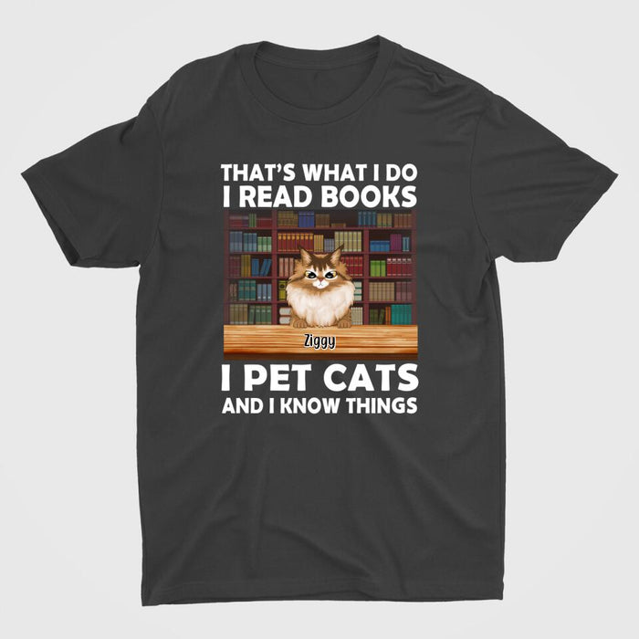 Personalized Shirt, That's What I Do I Read Books, Gift for Cat Lovers