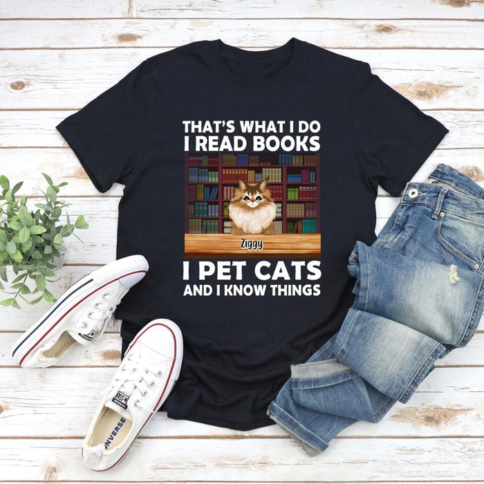 Personalized Shirt, That's What I Do I Read Books, Gift for Cat Lovers