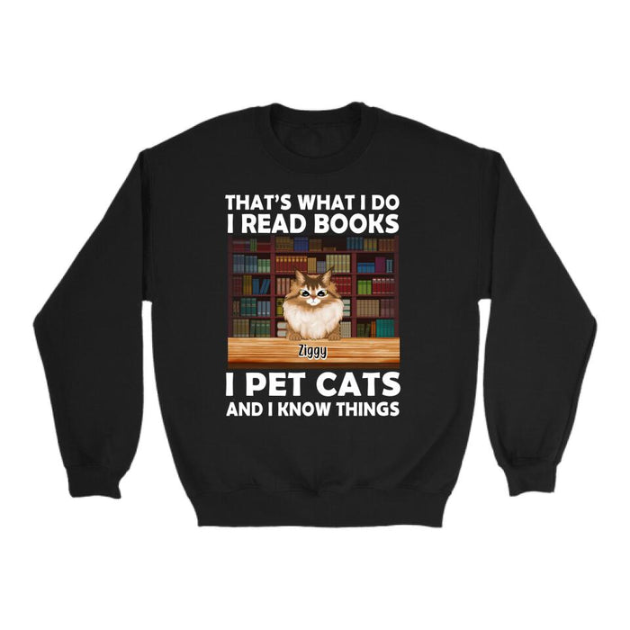 Personalized Shirt, That's What I Do I Read Books, Gift for Cat Lovers