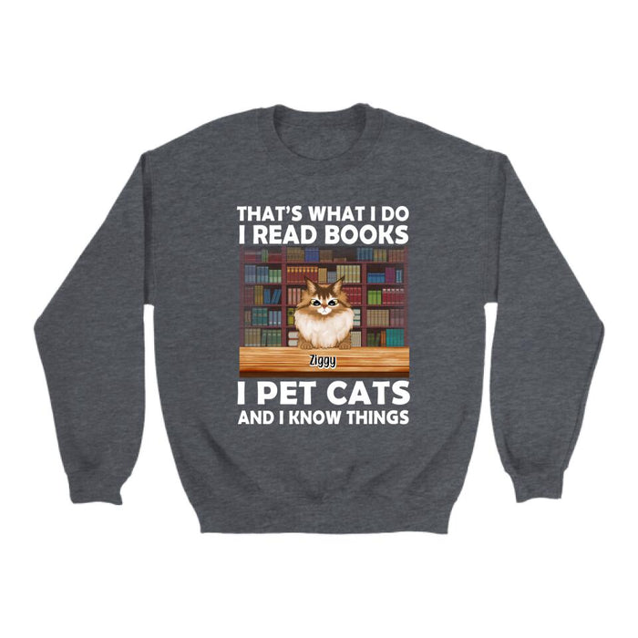 Personalized Shirt, That's What I Do I Read Books, Gift for Cat Lovers