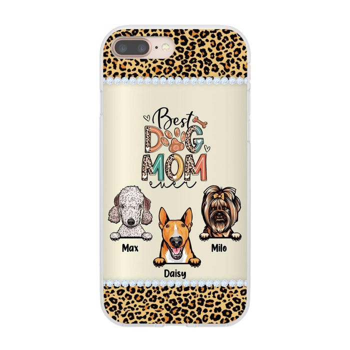 Best Dog Mom Ever Leopard - Personalized Gifts for Custom Dog Phone Case for Dog Mom, Dog Lovers