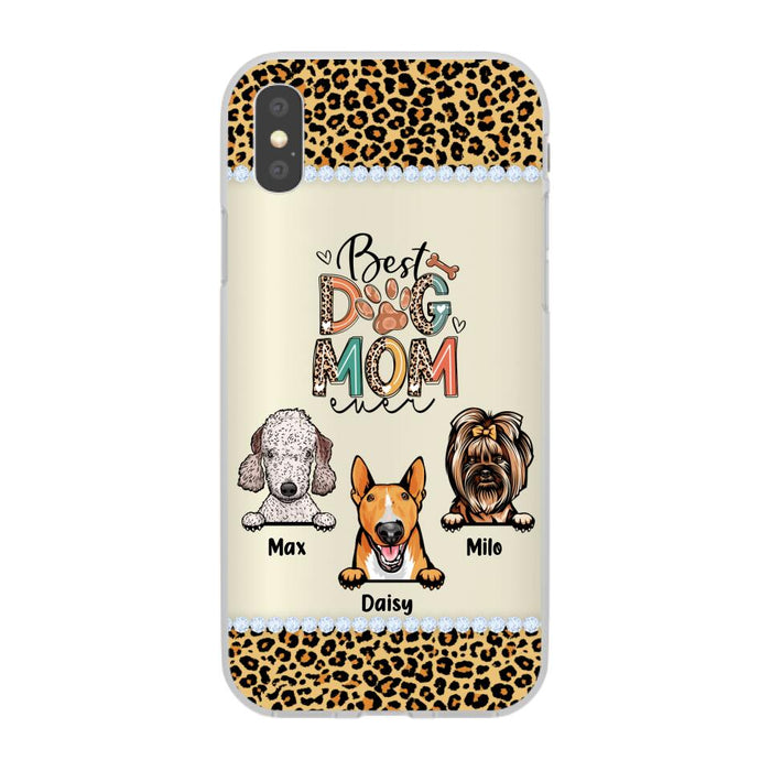 Best Dog Mom Ever Leopard - Personalized Gifts for Custom Dog Phone Case for Dog Mom, Dog Lovers