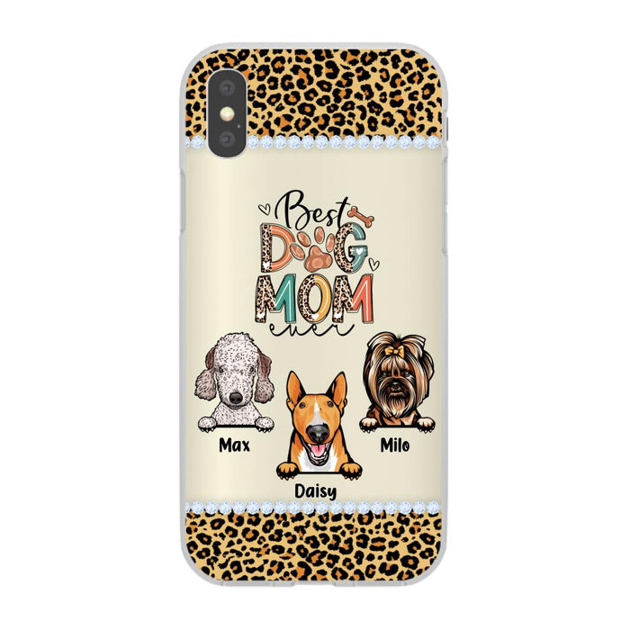 Best Dog Mom Ever Leopard - Personalized Gifts for Custom Dog Phone Case for Dog Mom, Dog Lovers