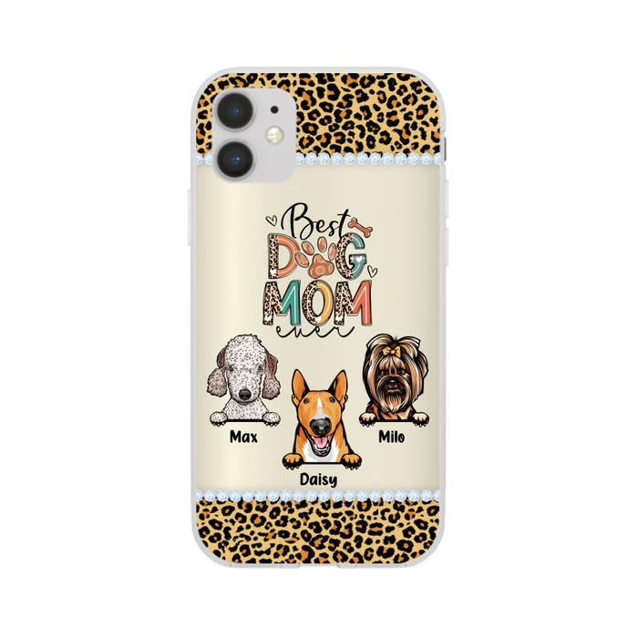 Best Dog Mom Ever Leopard - Personalized Gifts for Custom Dog Phone Case for Dog Mom, Dog Lovers