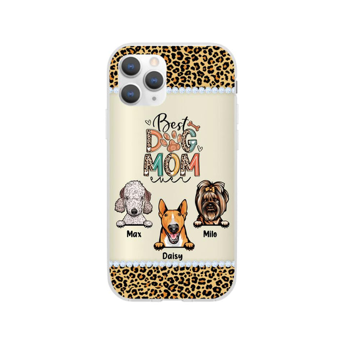 Best Dog Mom Ever Leopard - Personalized Gifts for Custom Dog Phone Case for Dog Mom, Dog Lovers