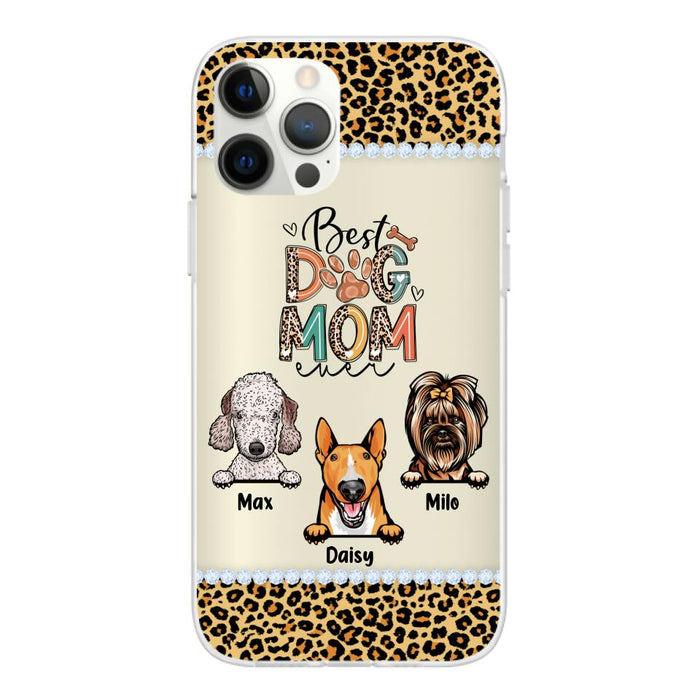 Best Dog Mom Ever Leopard - Personalized Gifts for Custom Dog Phone Case for Dog Mom, Dog Lovers