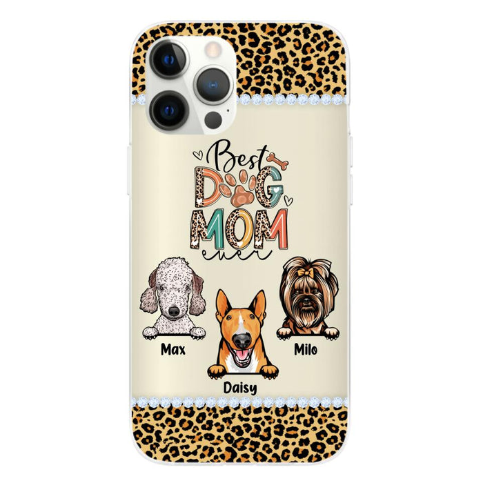 Best Dog Mom Ever Leopard - Personalized Gifts for Custom Dog Phone Case for Dog Mom, Dog Lovers