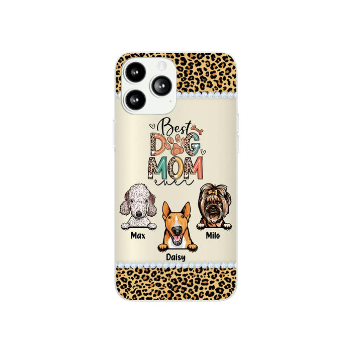 Best Dog Mom Ever Leopard - Personalized Gifts for Custom Dog Phone Case for Dog Mom, Dog Lovers