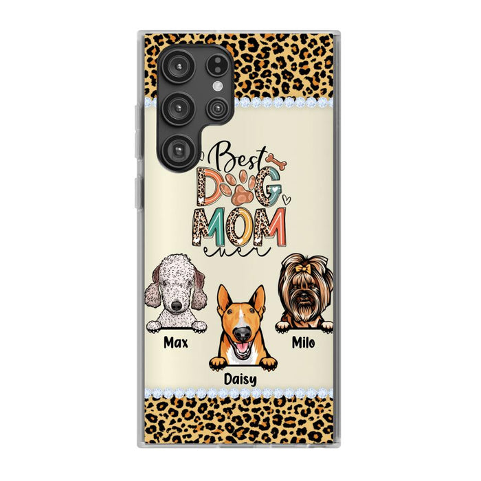 Best Dog Mom Ever Leopard - Personalized Gifts for Custom Dog Phone Case for Dog Mom, Dog Lovers