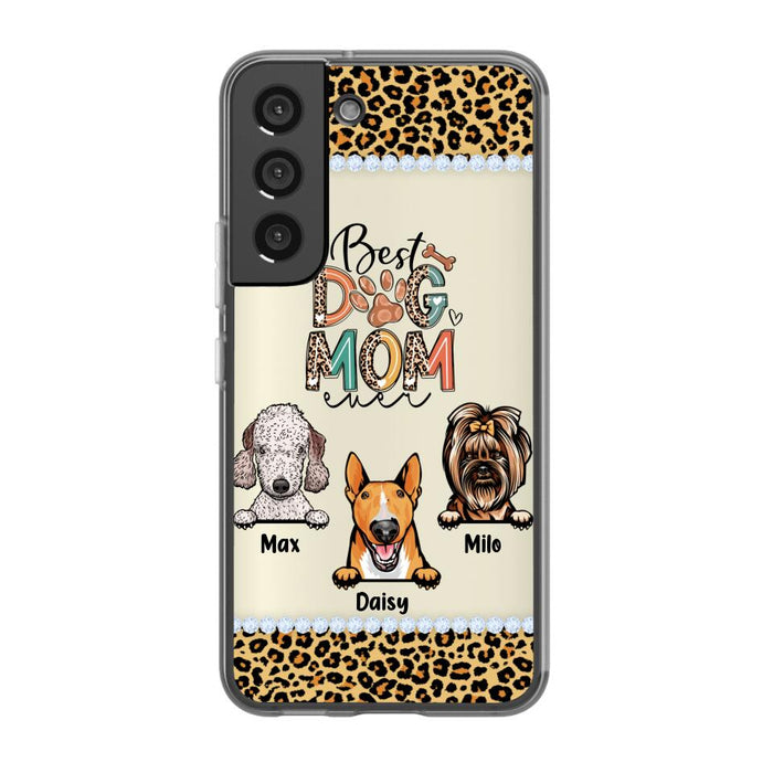 Best Dog Mom Ever Leopard - Personalized Gifts for Custom Dog Phone Case for Dog Mom, Dog Lovers