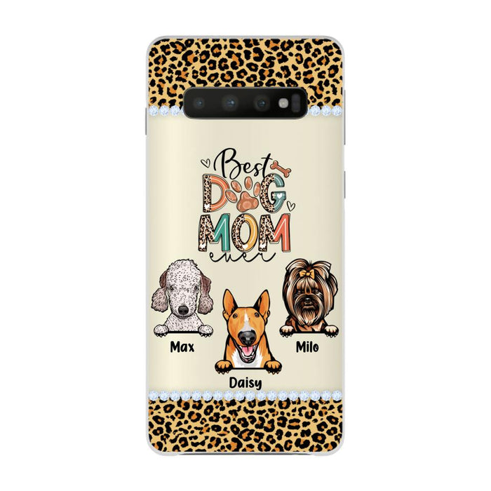 Best Dog Mom Ever Leopard - Personalized Gifts for Custom Dog Phone Case for Dog Mom, Dog Lovers