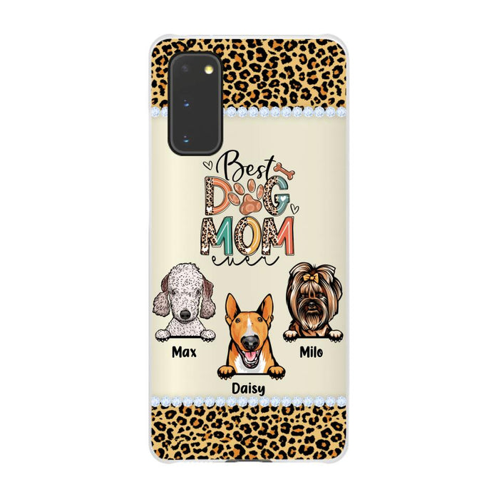 Best Dog Mom Ever Leopard - Personalized Gifts for Custom Dog Phone Case for Dog Mom, Dog Lovers