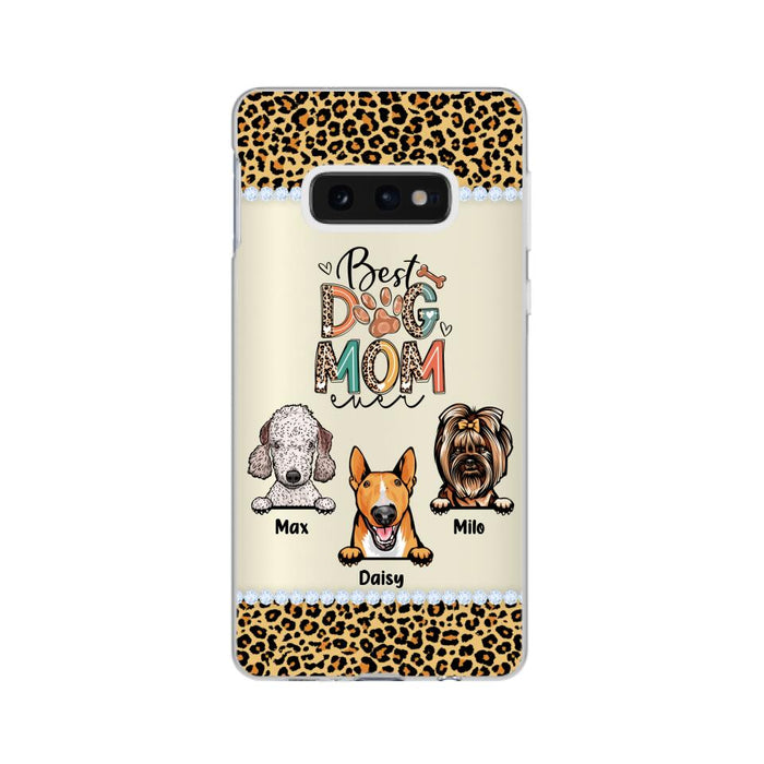 Best Dog Mom Ever Leopard - Personalized Gifts for Custom Dog Phone Case for Dog Mom, Dog Lovers