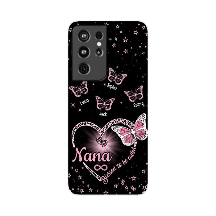 Blessed to Be Called Grandma - Personalized Gifts Custom Butterfly Phone Case for Grandma, Butterfly Lovers