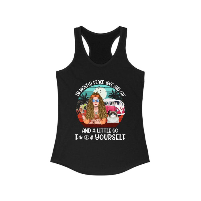 Personalized Shirt, Hippie Girl with Cat, Custom Gift For Cat and Hippie Lovers