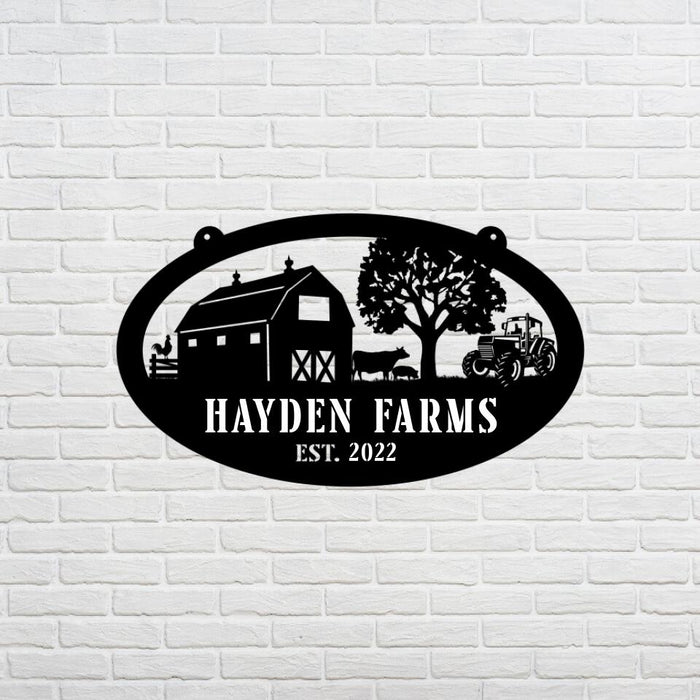 Custom Name Farming Metal Sign - Personalized Metal Sign For Farmer