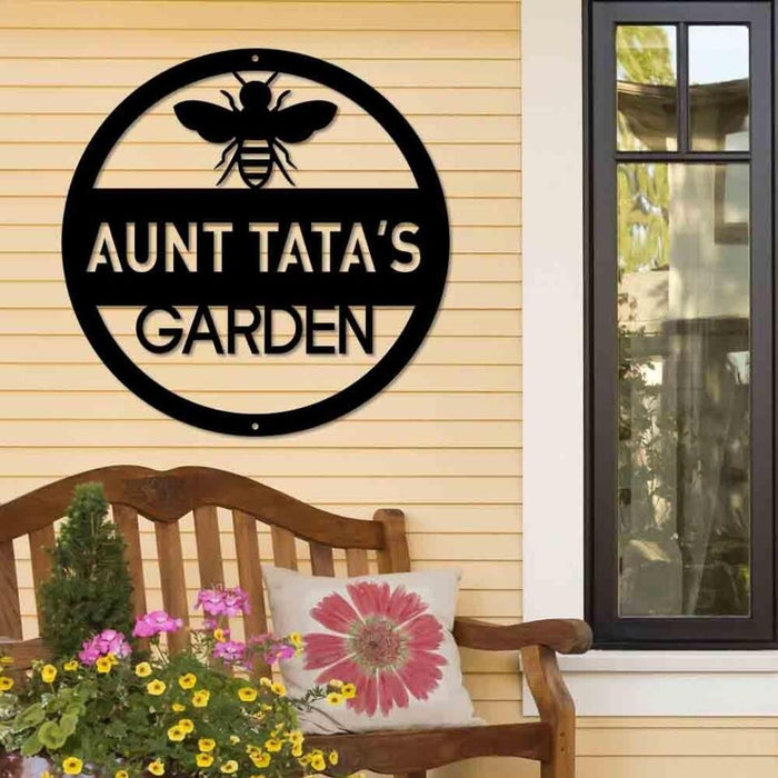 Custom Name Garden Metal Sign - Personalized Metal Sign Gardener