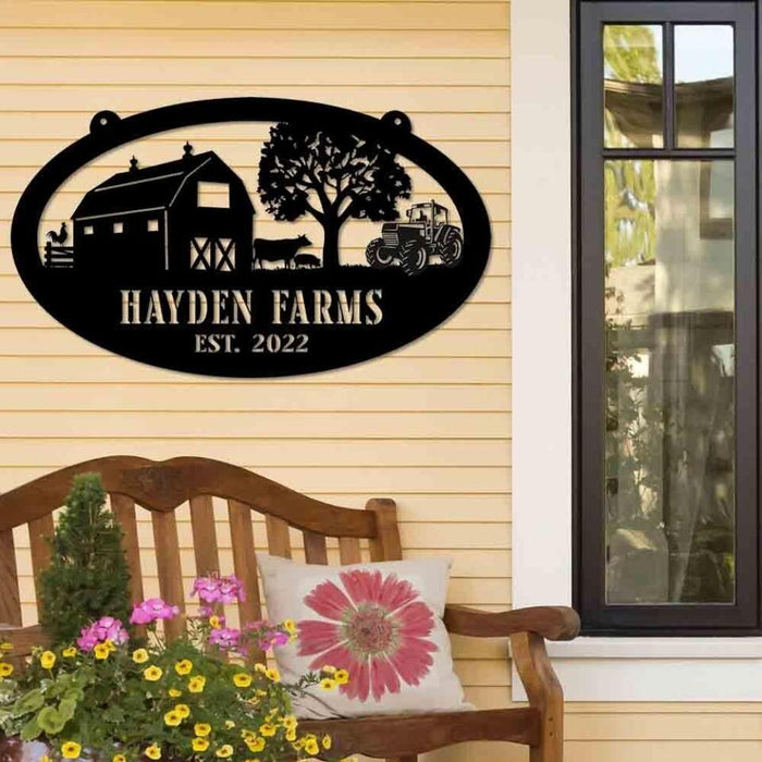 Custom Name Farming Metal Sign - Personalized Metal Sign For Farmer