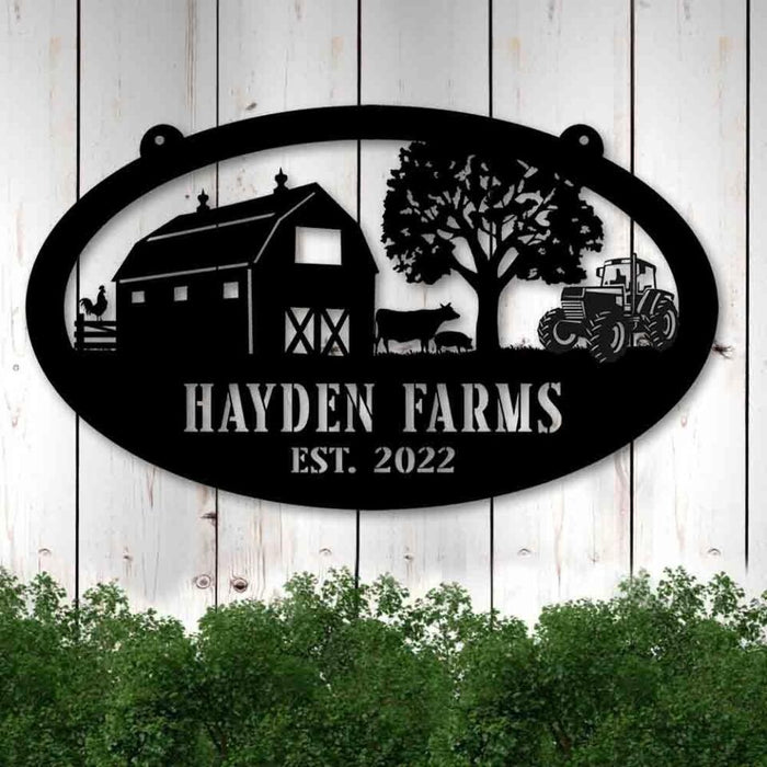 Custom Name Farming Metal Sign - Personalized Metal Sign For Farmer