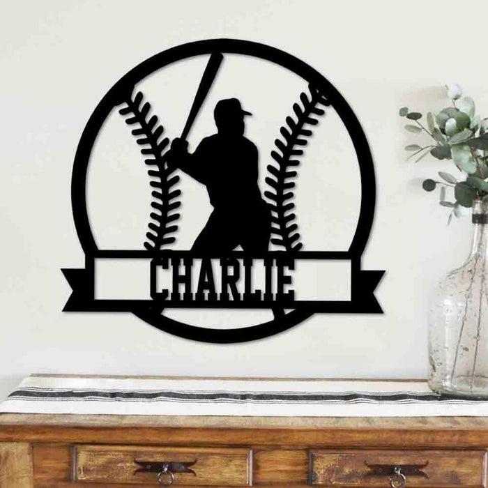 Custom Name Welcome To The Homebase Metal Sign, Charlie - Personalized Metal Sign Baseball Lovers