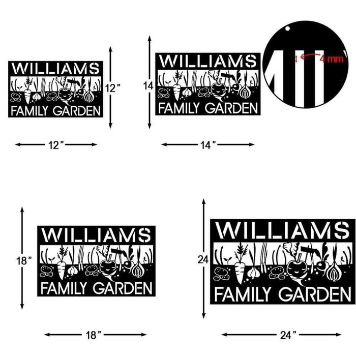 Custom Name Family Garden - Personalized Metal Sign Gardening