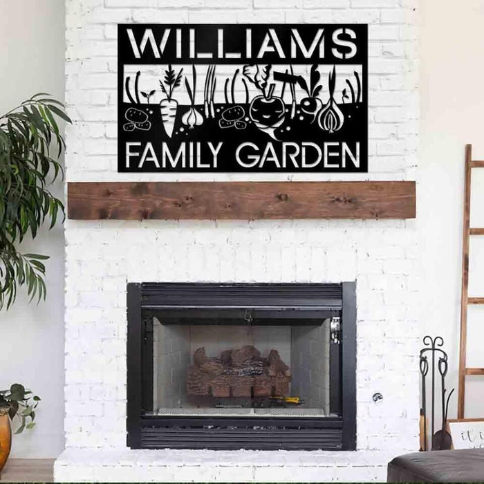 Custom Name Family Garden - Personalized Metal Sign Gardening