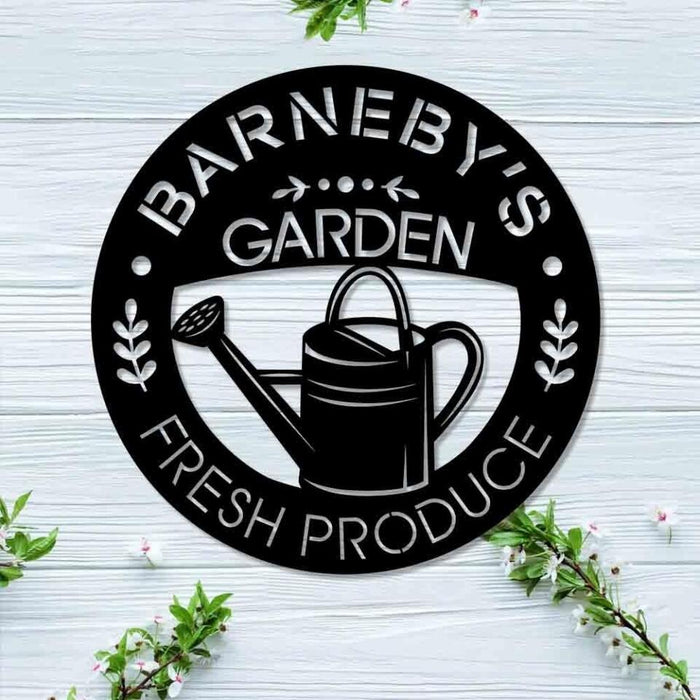 Custom Name Garden Metal Sign - Personalized Metal Sign Gardening