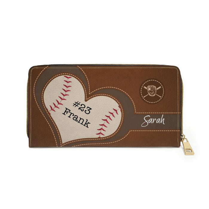 Custom Baseball Purse with Name - Personalized Gifts Custom Baseball Wallet for Mom, Baseball Lovers