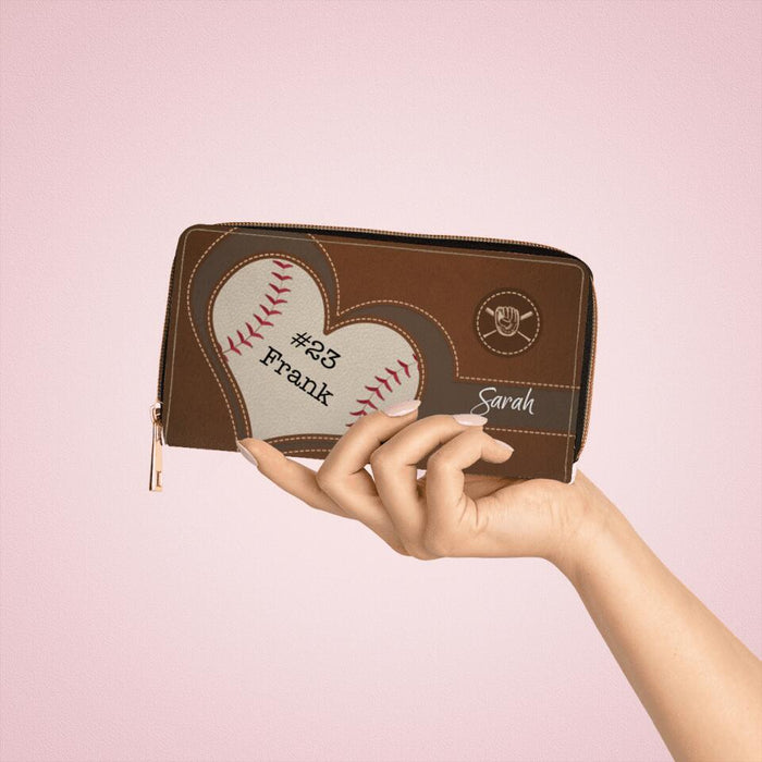 Custom Baseball Purse with Name - Personalized Gifts Custom Baseball Wallet for Mom, Baseball Lovers