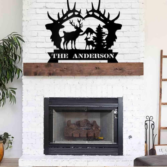 Deer Family Forest Deer Hunting - Personalized Metal Sign Hunting