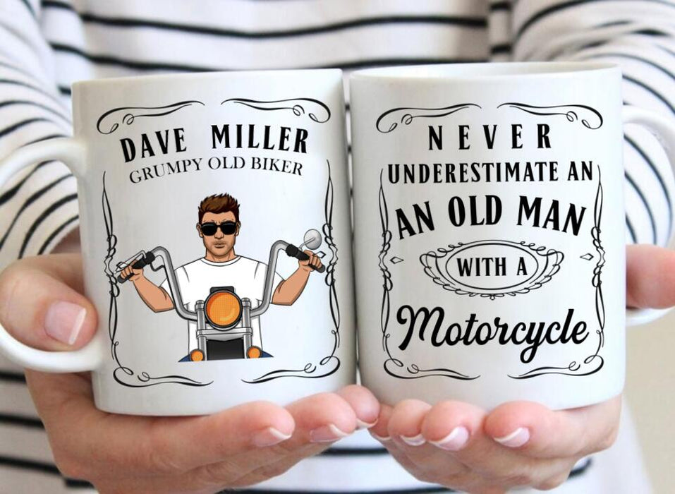 Never Underestimate An Old Man With A Motorcycle - Personalized Mug For Motorcycle Lovers, Bikers