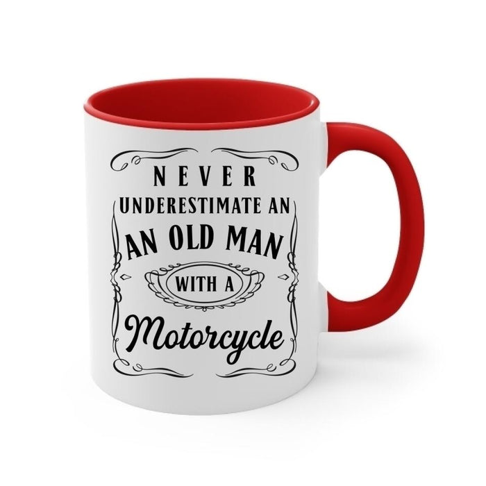 Never Underestimate An Old Man With A Motorcycle - Personalized Mug For Motorcycle Lovers, Bikers