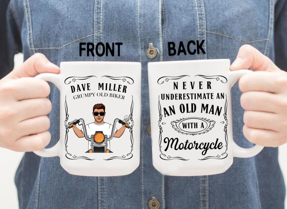 Never Underestimate An Old Man With A Motorcycle - Personalized Mug For Motorcycle Lovers, Bikers