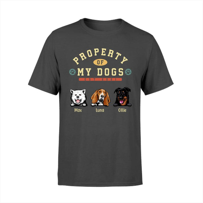 Property Of My Dogs Up To 3 Dogs - Personalized Shirt For Dog Lovers