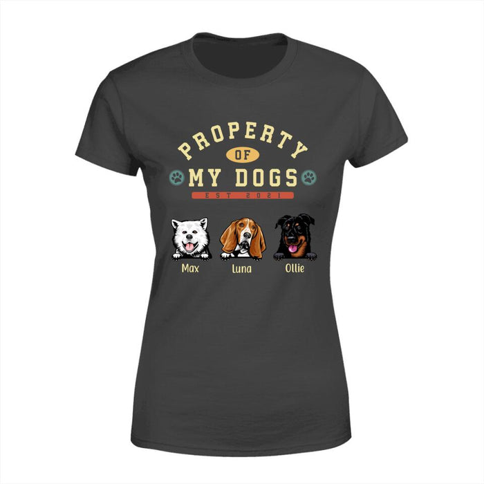 Property Of My Dogs Up To 3 Dogs - Personalized Shirt For Dog Lovers