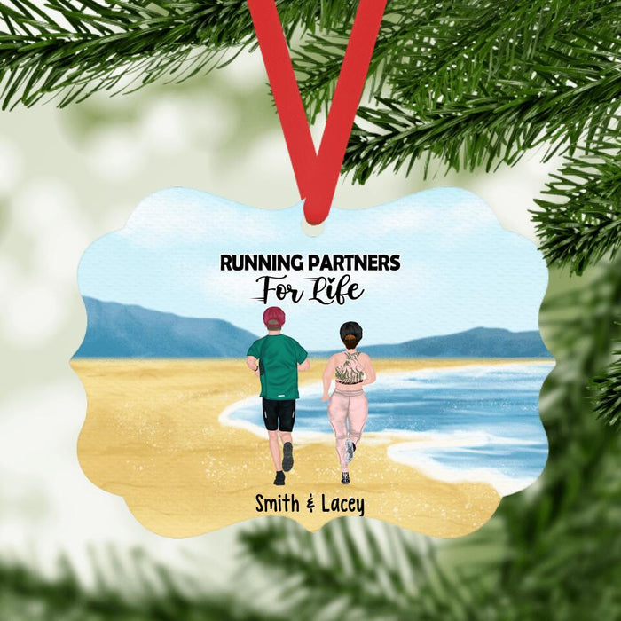 It's Not the Journey or the Destination - Personalized Metal Ornament for Couples, Running