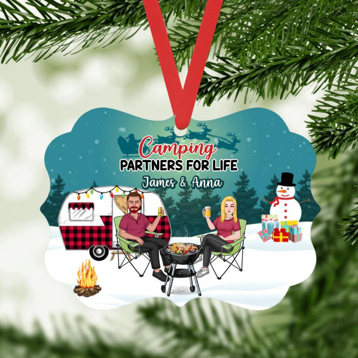 Camping Partners For Life - Personalized Ornament For Couples, Camping