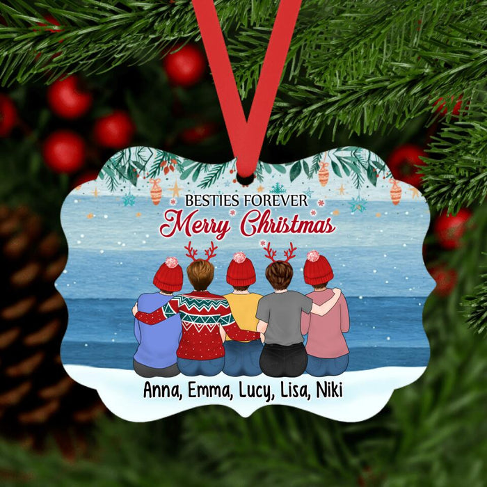 Besties Forever Merry Christmas - Personalized Ornament For Friends, For Sisters, Chrismas