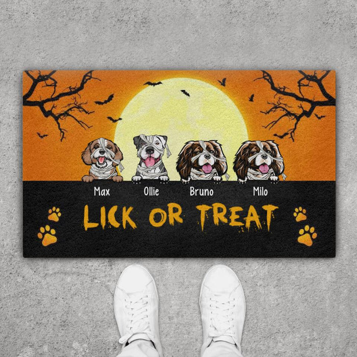 Lick Or Treat - Personalized Doormat For Dog Lovers