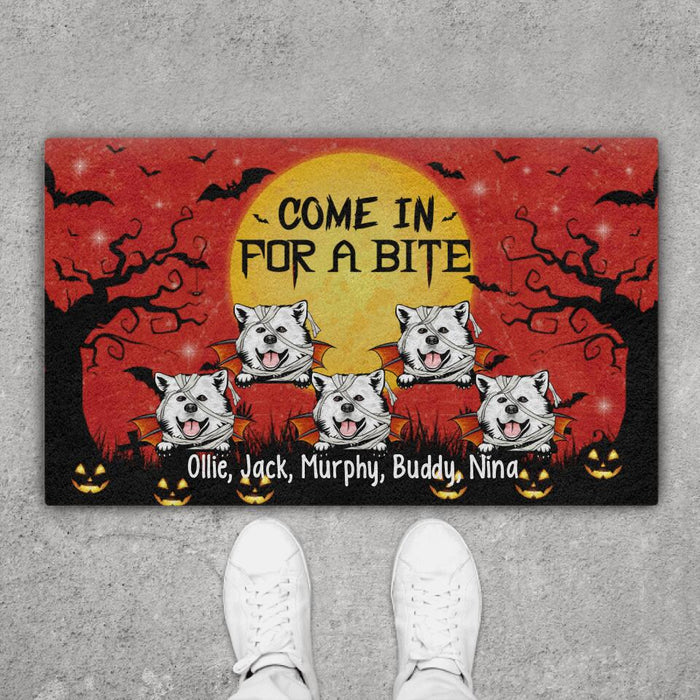 Come In for a Bite - Halloween Personalized Gifts Custom Doormat for Dog Lovers