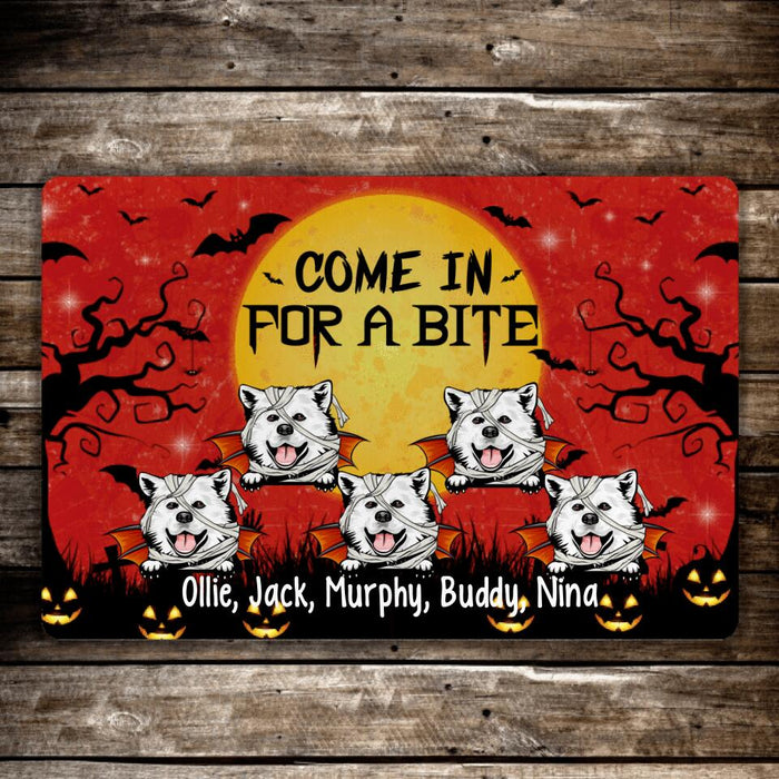 Come In for a Bite - Halloween Personalized Gifts Custom Doormat for Dog Lovers