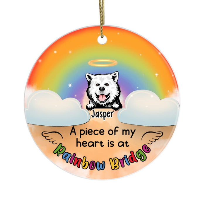 A Piece Of My Heart Is At The Rainbow Bridge - Personalized Ornament, Dog Memorial Gift for Dog Owner, Bereavement Gift