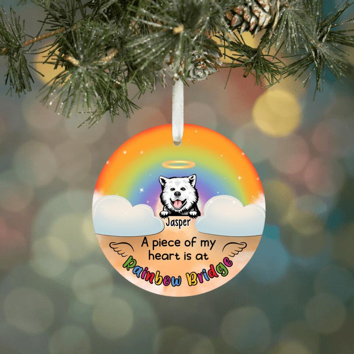 A Piece Of My Heart Is At The Rainbow Bridge - Personalized Ornament, Dog Memorial Gift for Dog Owner, Bereavement Gift