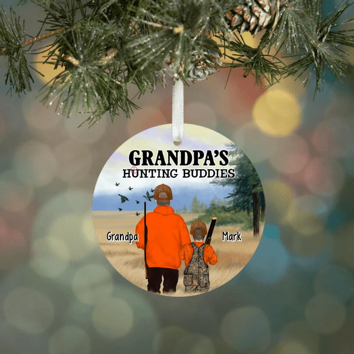 Grandpa's Hunting Buddies - Christmas Personalized Gifts Custom Hunters Ornament for Grandpa, Hunters